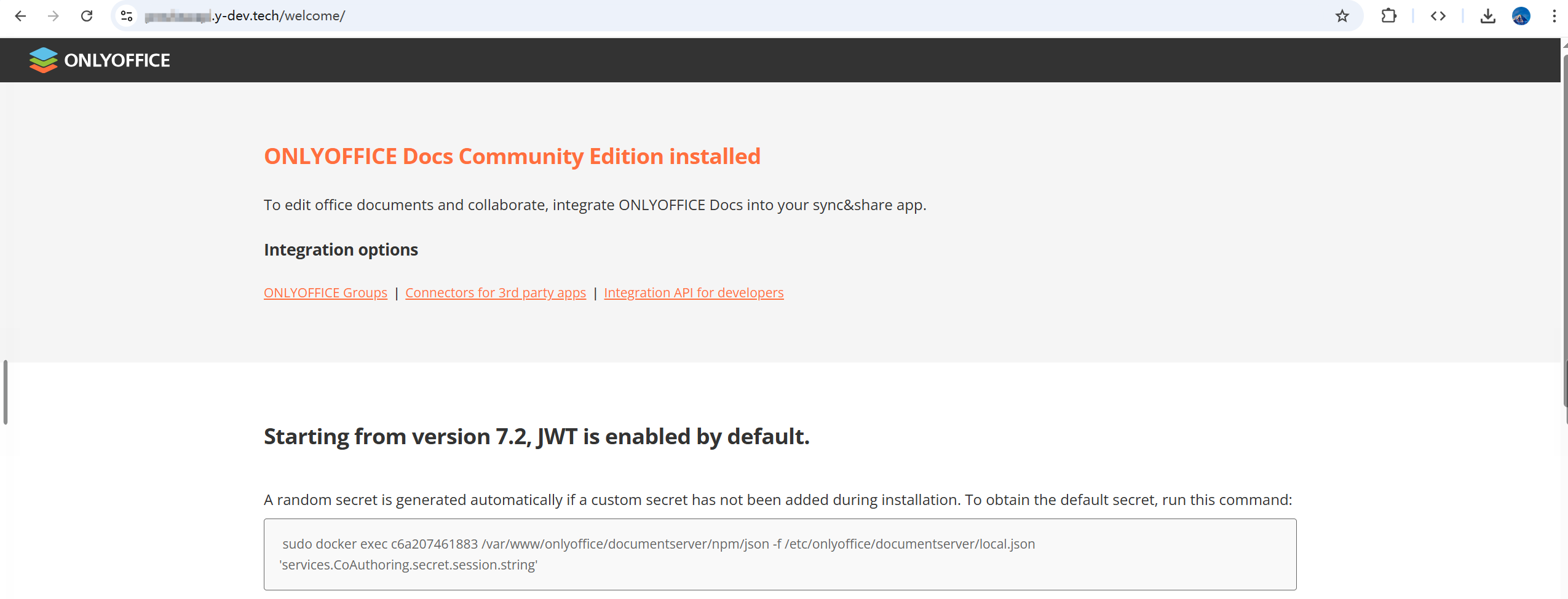 OnlyOffice Installed